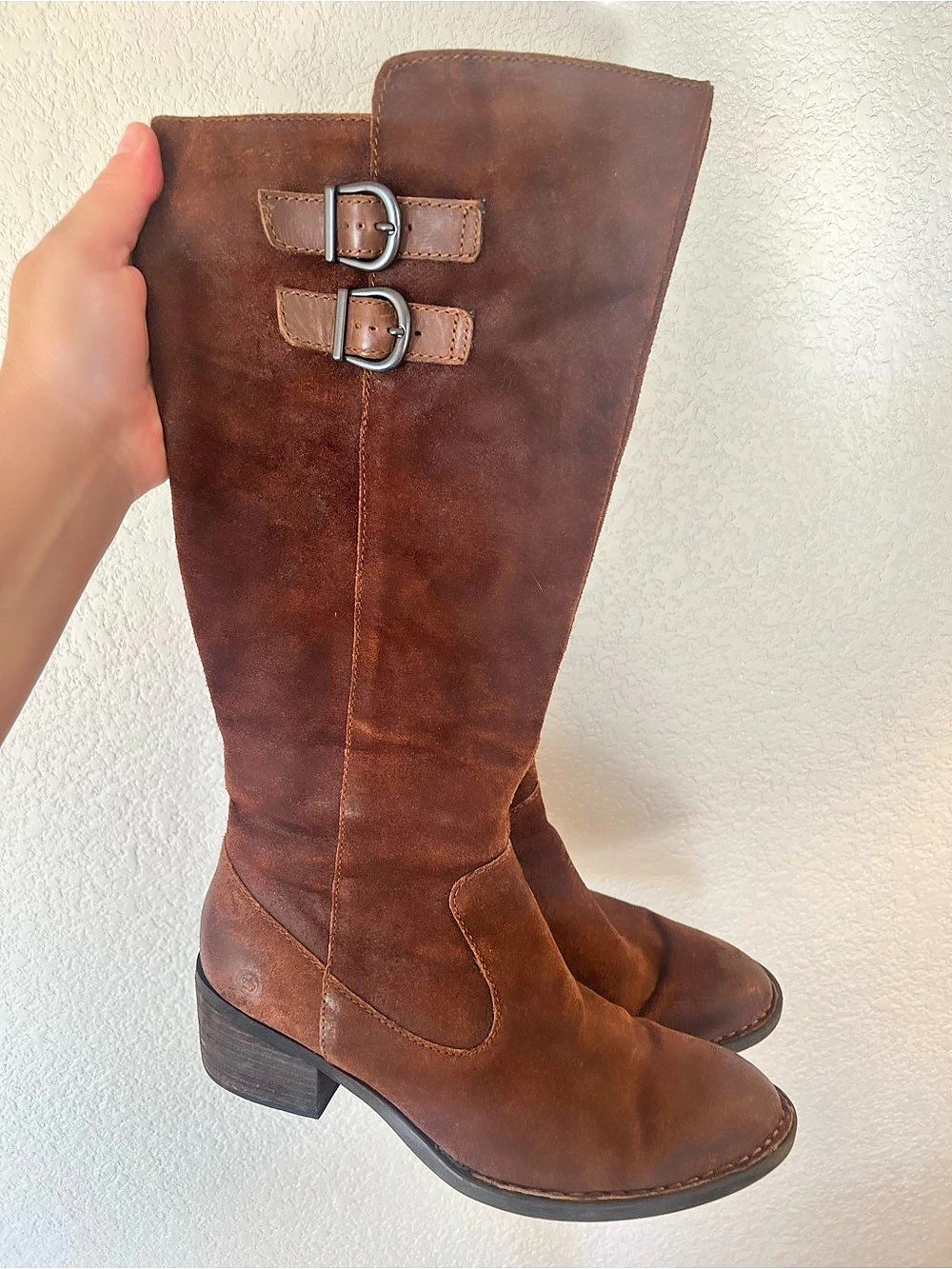 Born Basil Brown Leather Tall Heeled Boots US 9.5 M
